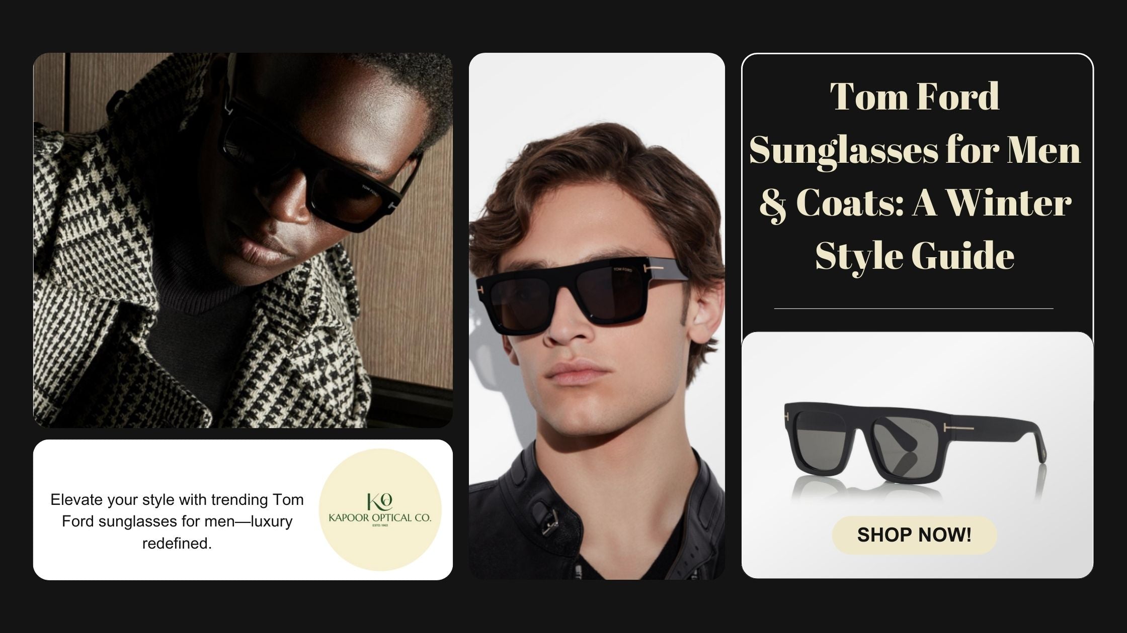 Tom Ford Sunglasses for Men & Coats: A Winter Style Guide