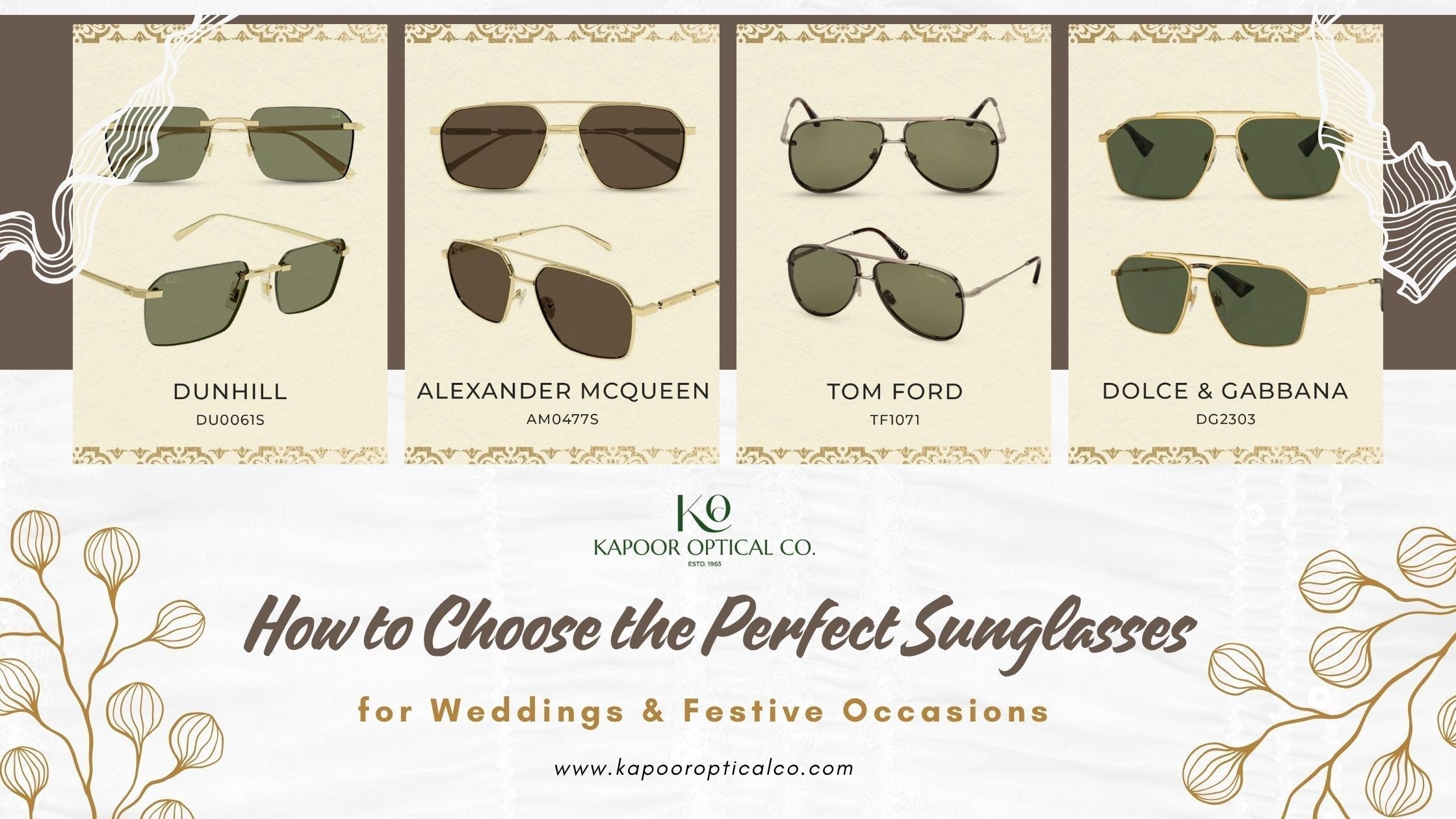 How to Choose the Perfect Sunglasses for Weddings & Festive Occasions