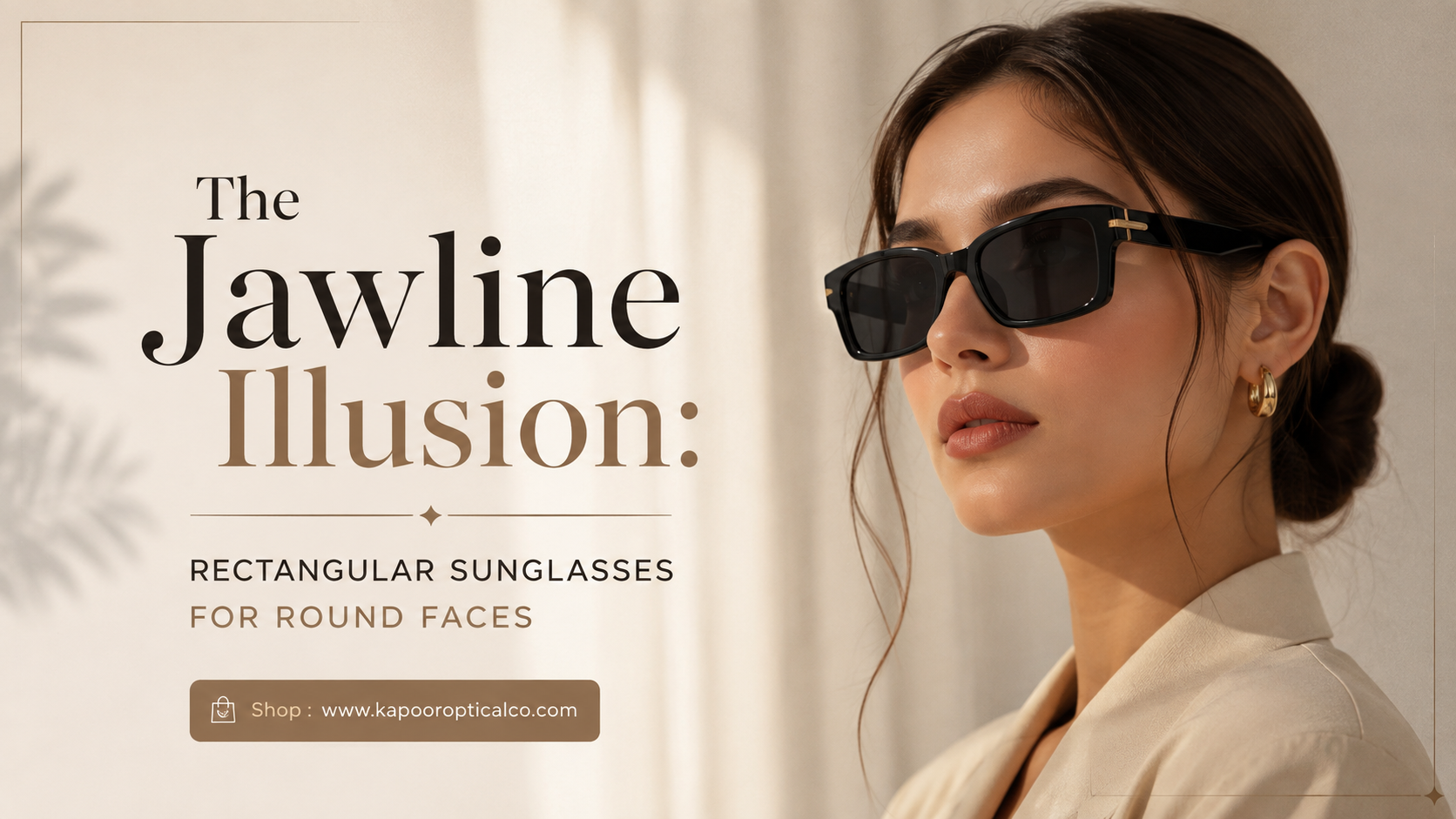 The Jawline Illusion: How Rectangular Sunglasses Instantly Make A Round Face Look Slimmer